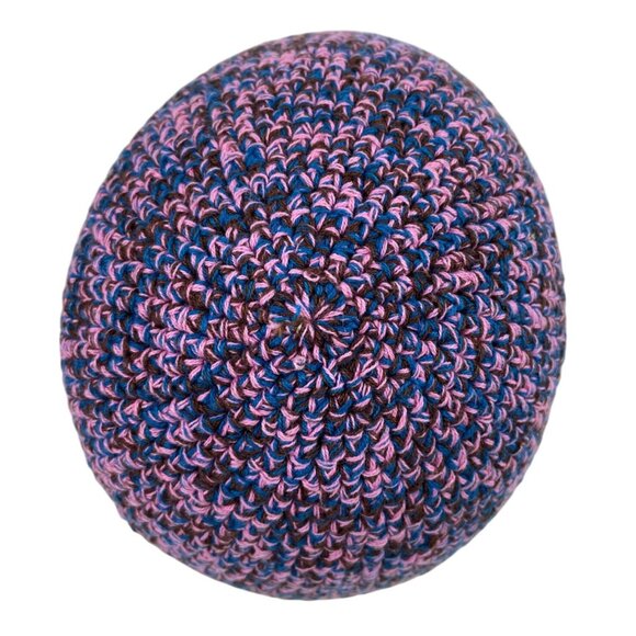 Adult Handmade Crochet Purple Blue Multicolor Skull Cap Beanie Hat - Picture 6 of 8